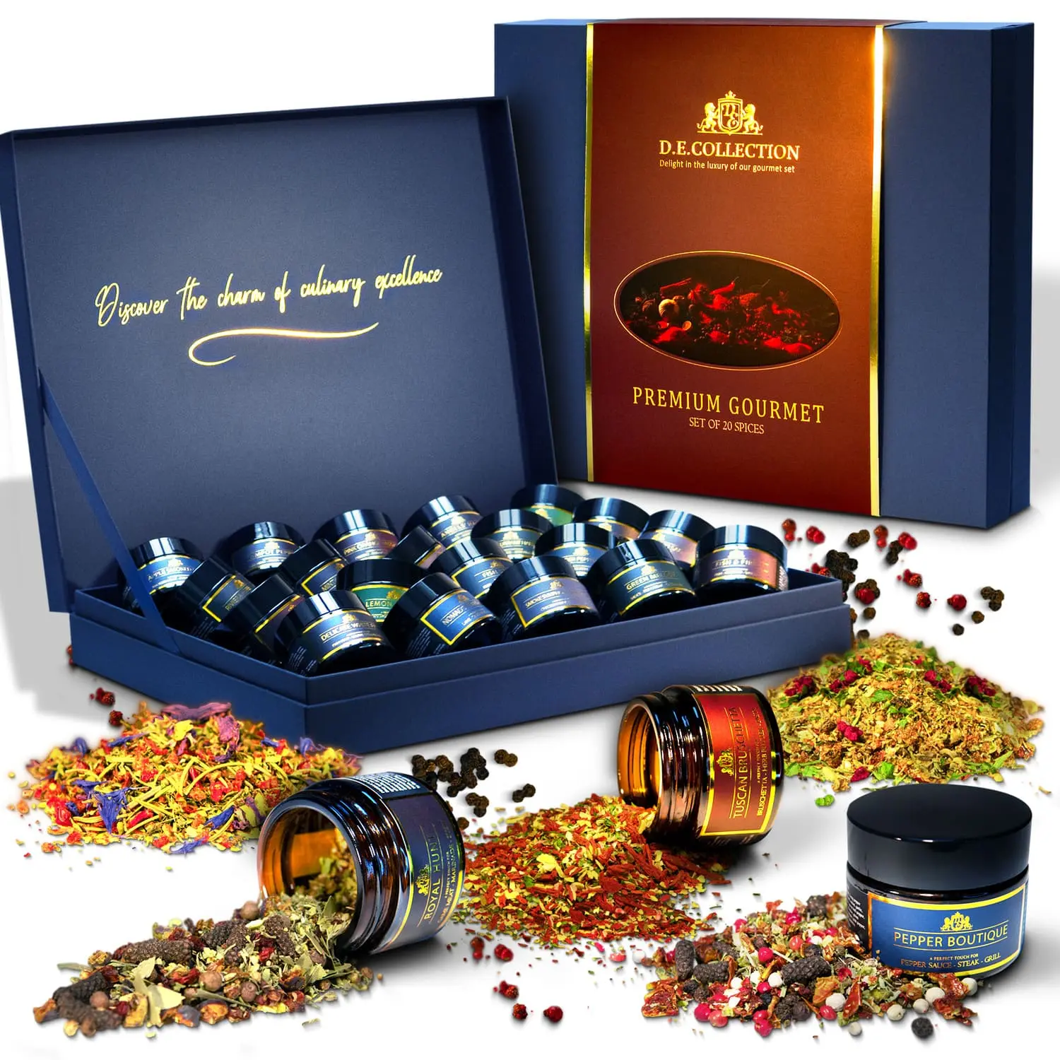 Premium Gourmet — 20-spice gift set. Premium Gourmet 20-spice gift set by D.E.Collection.