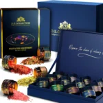 Meat & Fish Assortment Geschenkset (12 Gewürze) — Gläschen, Gewürze und Verpackung.