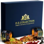 D.E.Collection Geschenkbox und Gewürze aus dem Set „Meat & Fish Assortment“.