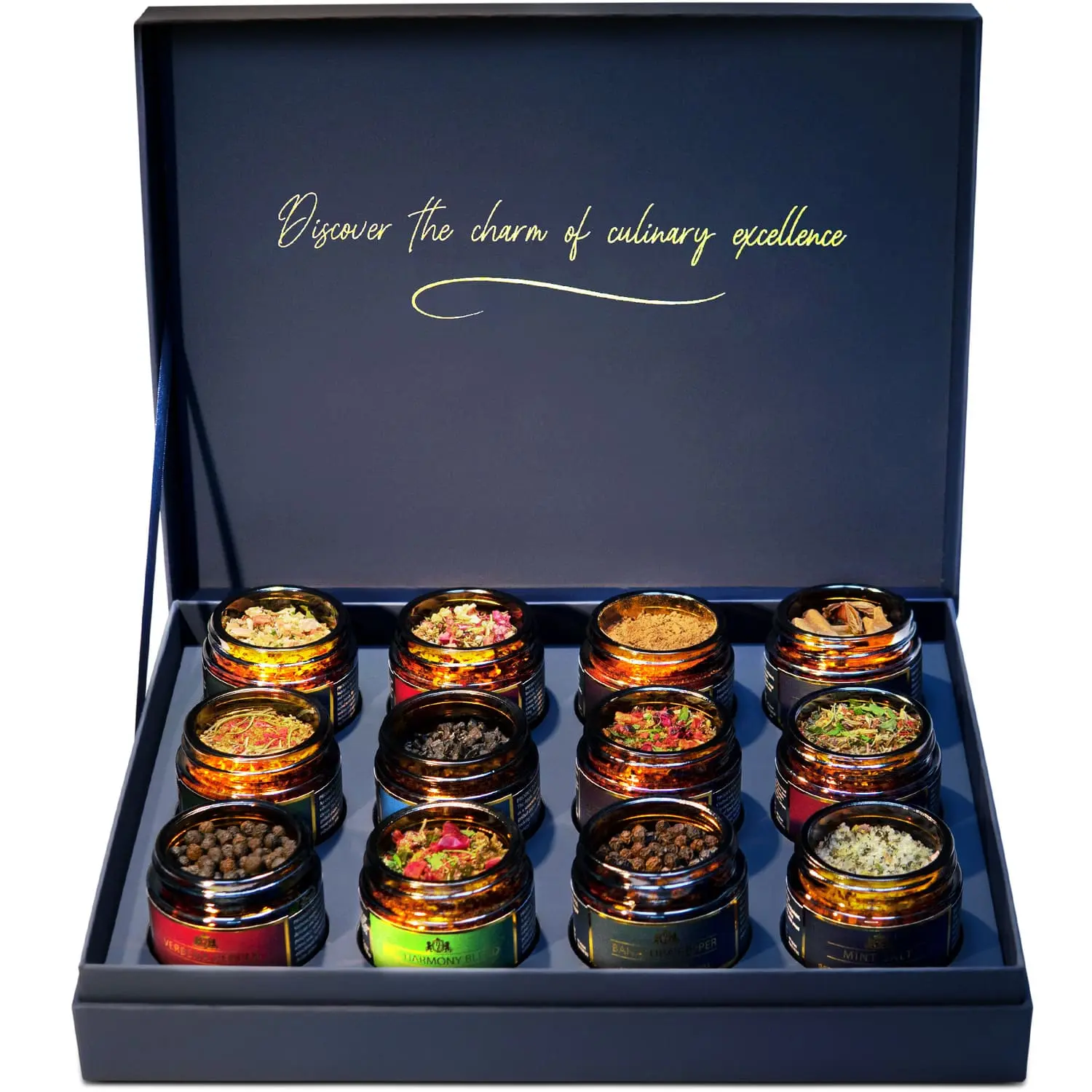 Open Picnic Paradise gift box — 12 hand-filled jars.