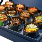 Naturally fragrant spices in jars from the D.E.Collection Picnic Paradise set — close-up.