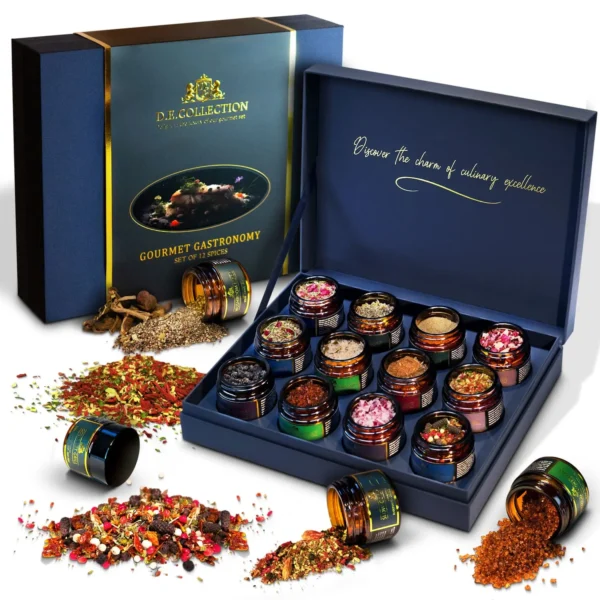 Gourmet Gastronomy 12-spice gift set by D.E.Collection.