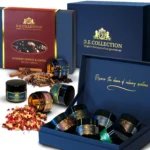 D.E.Collection Gourmet Sweets & Coffee gift set — jars with spices and packaging.