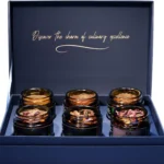 Open box "Gourmet Sweets & Coffee" — 6 premium spice blends.