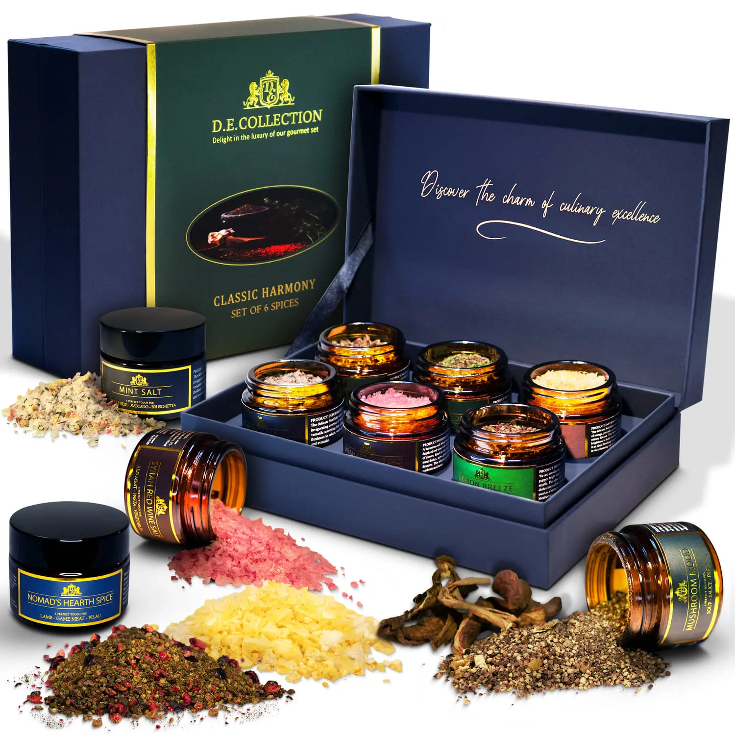 Open Classic Harmony set — 6 handcrafted jars with spices.