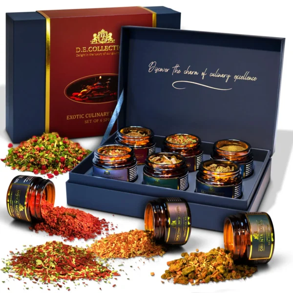 Open set — 6 handcrafted jars with spices.