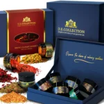 D.E.Collection Exotic Culinary Journeys — jars with spices and premium packaging.
